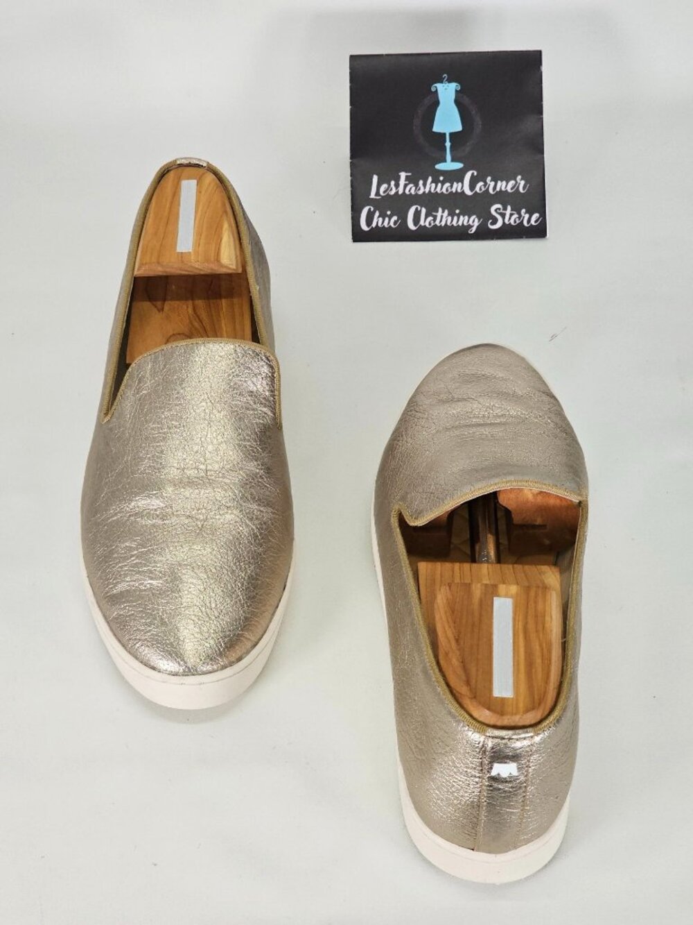 Birdies Women's Metallic Gold Leather The Swift Slip On Shoes Size 10.5 2139 - Picture 12 of 16